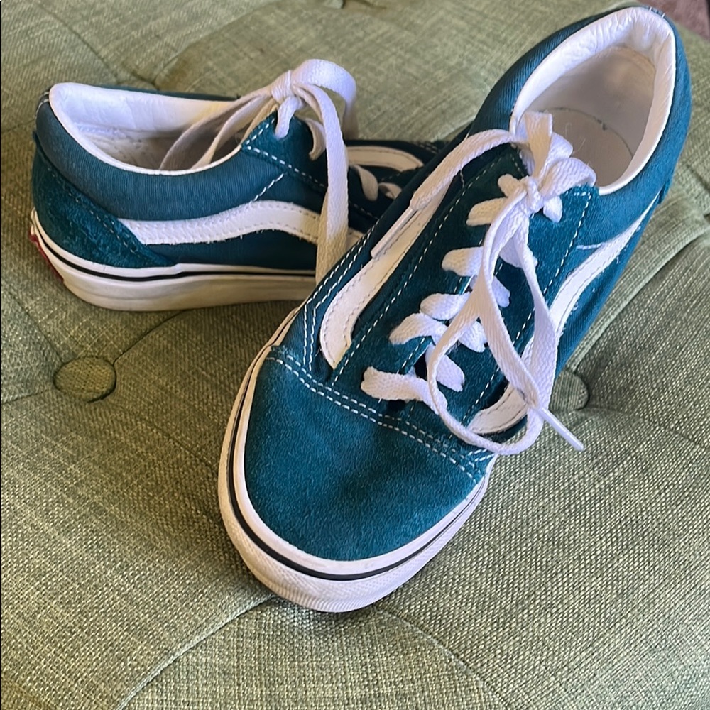 Vans Kids Teal and White classic Sneakers